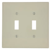 Leviton 80509-I Wallplate, 4-7/8 in L, 4.94 in W, 2 -Gang, Plastic, Ivory